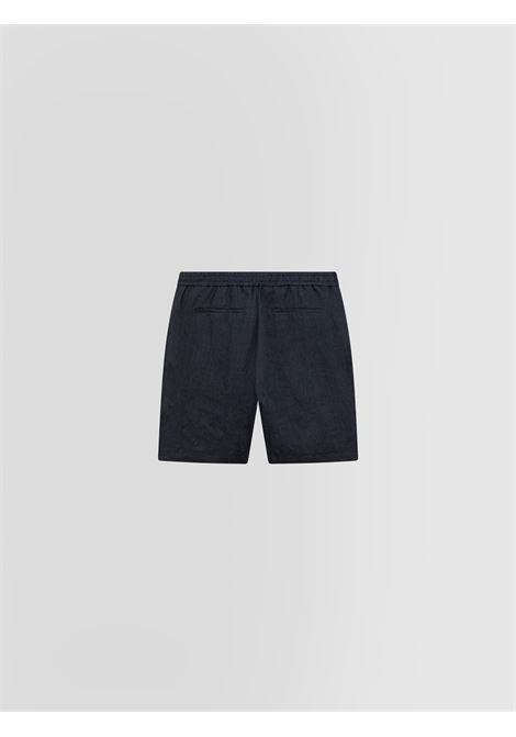 Alpha Studio bermuda in tela di lino blu con vita elasticizzata ALPHA STUDIO | Bermuda | AU-5373Q1001